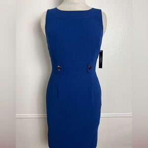 Elegant Blue Sleeveless Dress by Tahari ASL